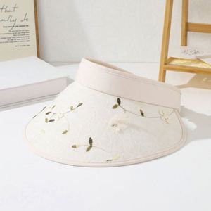 Gorra Deportiva Unisex al por Mayor, Estilo Chino, con Flores Bordadas en 3D, Hueca, Anti-UV, de Ala Ancha, Transpirable - Product Image 3