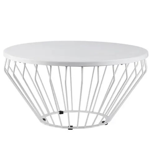 Venta al por mayor de diseño moderno fiesta de alquiler de alambre de metal blanco mesa de centro Mesa Redonda de cóctel de metal