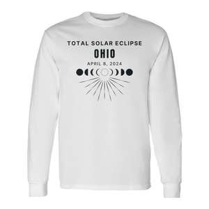 T-shirt à manches longues Total Solar Eclipse Ohio 8 avril 2024 - Product Image 1