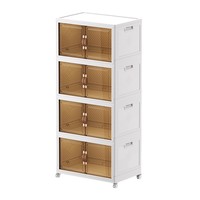 Casier de rangement multifonctionnel moderne pliable en PP blanc, forme rectangulaire, avec roulettes, capacité de 35 L, pour vêtements, collations, articles quotidiens