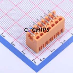 KF2EDGERC-3.5-2*7P Plug-in Terminal Block Bent Lead Through Hole,P=3.5mm Board-to-Board / Socket - Closed 2x7P 3.5mm Orange - Product Image 2