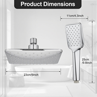 Ensemble complet de robinetterie de douche moderne en laiton pour chauffe-eau, avec système de douche pluie et spa, et porte-savon à feuille