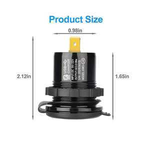 <span class=keywords><strong>Prise</strong></span> <span class=keywords><strong>USB</strong></span> double port 12V 24V DC étanche en aluminium avec chargeur rapide QC3.0 pour <span class=keywords><strong>voiture</strong></span>, voltmètre numérique et interrupteur marche/arrêt - Product Image 5