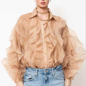 Camisas de Seda de Lujo para Mujer, Estilo Elegante, con Volantes, de Alta Calidad, Ecológicas, Nuevos Estilos, Fabricante Ético, OEM ODM - Product Image 2