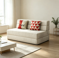 Canapé-lit Tatami avec matelas épais de 18 cm, housse amovible et lavable en tissu lin, facile à utiliser, idéal pour les petits espaces - VLranlife