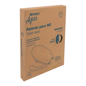 Master con 10 unità sedile del water rotondo con coperchio, aperto, beige, FOSET - Product Image 3