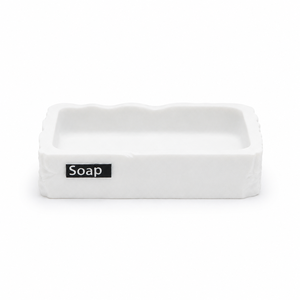 Ensemble de salle de bain en résine de sable blanc de style artisanal de qualité supérieure, aspect pierre fait main pour un décor minimaliste - Product Image 2