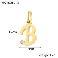 Collier à breloques DIY en laiton avec pendentif lettre anglaise incrusté de zircon, plaqué or, chaîne à maillons, style Hip Hop, vente en gros