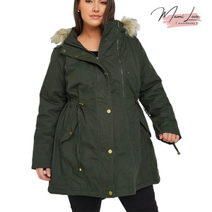 Parka de maternité Bump IT up en vert kaki avec garniture en fourrure, <span class=keywords><strong>manteau</strong></span> de maternité pour femmes, veste d'hiver luxueuse pour l'<span class=keywords><strong>allaitement</strong></span> - Product Image 1