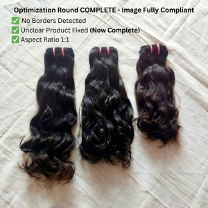 Extensions de cheveux humains indiens 100% naturels, ondulés, vierges, noirs naturels, doux et sans nœuds, pour la vente en gros et l'exportation - Product Image 1