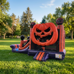 Château gonflable citrouille avec toboggan, château gonflable <span class=keywords><strong>d</strong></span>'Halloween avec toboggan, combo château gonflable Jack O'Lantern pour <span class=keywords><strong>location</strong></span> événementielle - Product Image 4