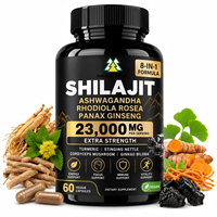 Complément OEM Shilajit Ashwagandha Rhodiola Rosea Panax Ginseng Complex en Capsules pour l'Énergie et la Vitalité – Marque Privée