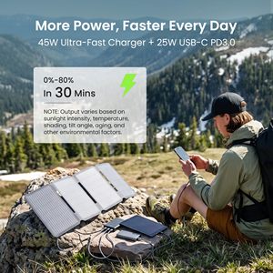 Chargeur <span class=keywords><strong>solaire</strong></span> pliable avec double port USB-C/USB-A (5W) pour le camping, la randonnée et la randonnée pédestre - Téléphones et batterie externe - Product Image 3