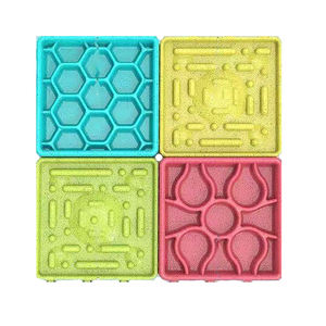 Alfombrilla <span class=keywords><strong>de</strong></span> silicona no tóxica para mantequilla <span class=keywords><strong>de</strong></span> cacahuete, alimentador lento, estera para lamer perros con ventosa, 4 paquetes - Product Image 3