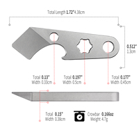 TGZUO Outil multifonction industriel premium en titane EDC, décapsuleur miniature, levier de levierage usiné CNC, clé hexagonale, équipement portable pour porte-clés