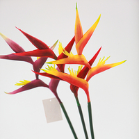 Fleur artificielle en caoutchouc souple, toucher naturel, style paradis d'oiseaux tropical, faite à la main, pour mariage, Saint-Valentin, décoration intérieure - Vente en gros