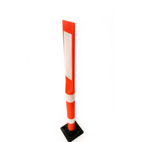 Columna de Advertencia de Alta Visibilidad de 1100 mm de Altura, Base de Goma, Poste de Advertencia Reflectante de PE