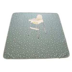 Easymom Stock New Arrival Stain Proof Baby Antislip Messy Polyester Splat Mat Pad For Under High Chair Foldable Baby Play Mat