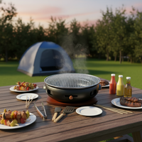 Machine de gril de barbecue ronde de four de barbecue commercial d'intérieur commercial pour le gril et la cuisson de Kebab de charbon de bois
