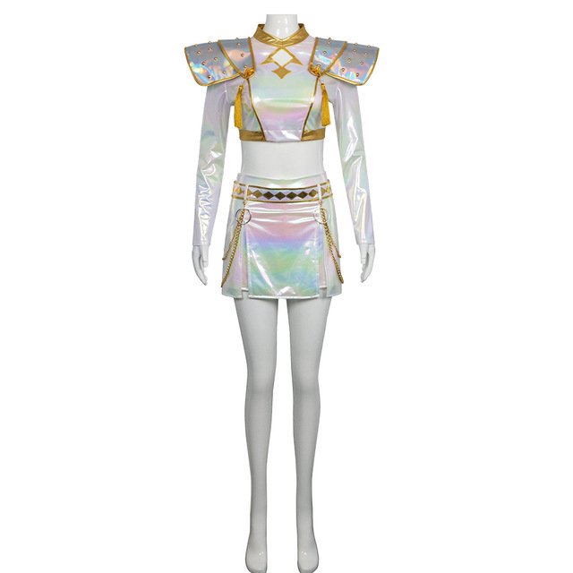 Costume Cosplay K.pop Demon Hunters 3 Pièces – Veste Pailletée + Haut + Short, Pour Enfant (tailles 120/130/140 Cm)