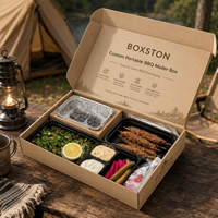 Boîte de préparation de repas pour la restauration, en carton ondulé imperméable, avec logo personnalisé de luxe, fermeture magnétique, pour la livraison en restaurant