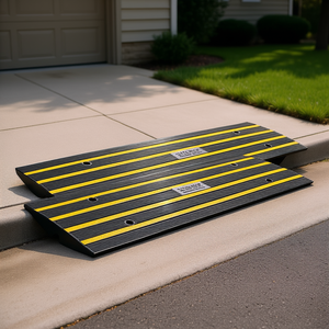 Rampe de trottoir en caoutchouc Weituo, hauteur de 2,6 pouces, lot de 2, pour allée, trottoir et accès automobile - Product Image 2