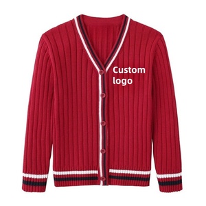 Cardigan di fabbrica all'ingrosso in maglia <span class=keywords><strong>primavera</strong></span> autunno uniforme degli studenti delle scuole medie dei ragazzi maglione di laurea delle ragazze dei bambini - Product Image 4