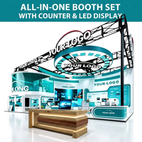 Stand d'exposition pour produits informatiques en bois personnalisé YTSF-I74 avec écran LED et comptoir, en acier et aluminium, facile à assembler, usage commercial