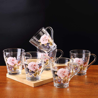 Ensemble de 7 pièces en verre transparent : Bouilloire et tasses à café et thé, carafe à eau, bouilloire à thé – Produit de qualité supérieure
