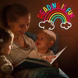 Insegna LED al Neon 'La Lettura è Divertente' con Timer e Presa Intelligente, Alimentata USB, per Decorazione Camera Studio Bambini, 41x32 cm - Product Image 3