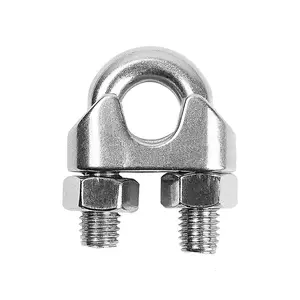 304 316 Stainless Steel U-bolt Wire Rope Fitting Clamp For Cable End Connection