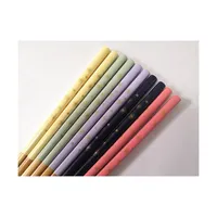 22.5 cm doğal ahşap ahşap yeniden kullanılabilir çubuklarını beş renk kiraz çubuklarını