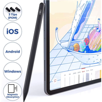 Stylet universel intelligent de 2e génération à écran tactile capacitif actif, en métal, pour dessin, pointe fine de précision, avec fonction d'inclinaison