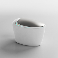 WC monobloc moderne intelligent en céramique blanche, à chasse d'eau par le pied, forme œuf, avec fonction de lavage, meilleur prix
