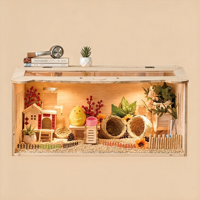 Cage en plastique pour petits animaux avec lumière LED pour hamster et poussins – Maison chaude d'hiver pour l'élevage