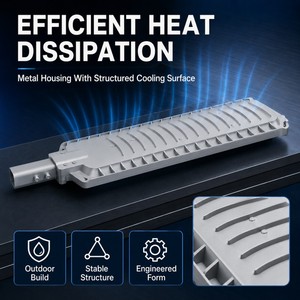 ไฟถนน LED 100W/200W/300W แบบรวมทุกอย่างในหนึ่งเดียว พร้อมเซ็นเซอร์ตรวจจับความเคลื่อนไหว มาตรฐาน IP65 ใช้ไฟ AC - Product Image 6