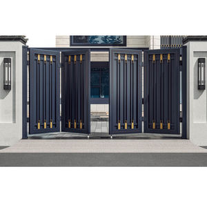 Porte Pliante Coulissante Automatique pour l'Extérieur <span class=keywords><strong>Gris</strong></span> Moderne en Alliage d'Aluminium Porte d'Entrée Électrique pour Villas, Mur de Campagne, Usage Domestique - Product Image 1