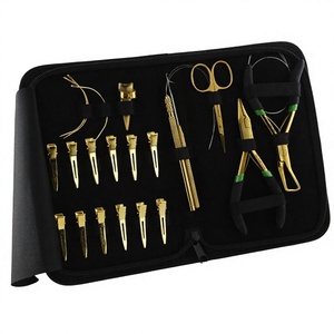 Outils d'extension de cheveux de haute qualité coupe de fil Mini ciseaux avec pince à sertir microbilles également outil de boucle de cheveux avec 3 fils - Product Image 1