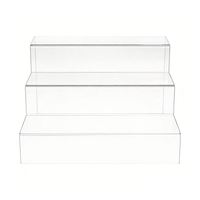 Présentoir de Comptoir en Acrylique Transparent à 3 Niveaux pour Maquillage et Jouets, Support Escamotable en Acrylique Transparent pour Collection, Idéal pour Magasin de Détail