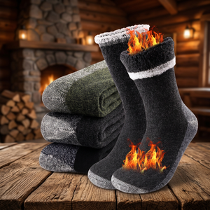 Thick CREW Anti-Bacterial Men's <b>Socks</b> Taiwan Made Warm Winter Mid-Calf <b>Socks</b> - Product Image 1