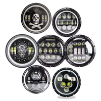 MOXI IOL phare LED multiple 7 pouces rond feux de croisement avec Angle yeux DRL tourner Singal pour moto jeep wrangler