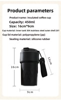 Tasse à café intelligente de 17 oz avec affichage de la température, mug isotherme en forme de diamant avec cordon et paille, tasse de voyage portable pour voiture au design élégant