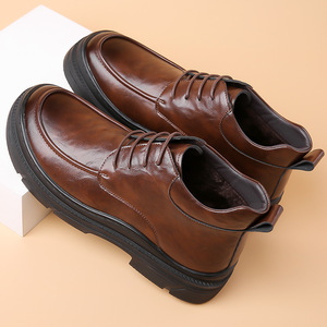 Botas de Tobillo para Hombre, Punta Redonda, Tacón Grueso, Forro de Piel Sintética, Suela de Goma, Estilo Martin, Aislantes, con Cordones, Altura Media - Product Image 4