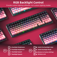 Teclado Mecánico Inalámbrico Zornher ZH980 de Tres Modos, Retroiluminación RGB, Interruptores Intercambiables en Caliente, para PC, Portátil, Juegos, Oficina y Hogar