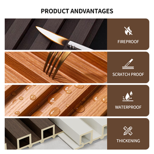 Paneles de Pared WPC Modernos de Venta Directa de Fábrica para Decoración de Sala de Estar y <span class=keywords><strong>TV</strong></span>, Fáciles de Instalar y Ecológicos - Product Image 6