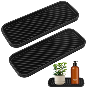 Plateau de drainage en silicone écologique de 5 mm, résistant à la chaleur, compatible lave-vaisselle, pour vaisselle, tasses, fruits, légumes, organisateur d'évier de cuisine - Product Image 1
