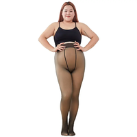 Collants thermiques pour femmes, doublés polaire, effet transparent, taille haute, grande taille, élastiques, chauds, aspect transparent