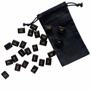 Productos de adivinación, cristal curativo, obsidiana negra, piedra runa - Product Image 3