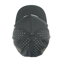 Groothandel Hoge Kwaliteit 5 Panel Zwart Geperforeerd Laser Gat Geboord Sport Baseball Caps Hoed