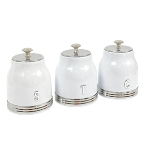 Boîtes à pain en métal <span class=keywords><strong>vintage</strong></span> Grande boîte à pain et ensemble de 3 pièces avec <span class=keywords><strong>sucre</strong></span>, thé et café - Product Image 2